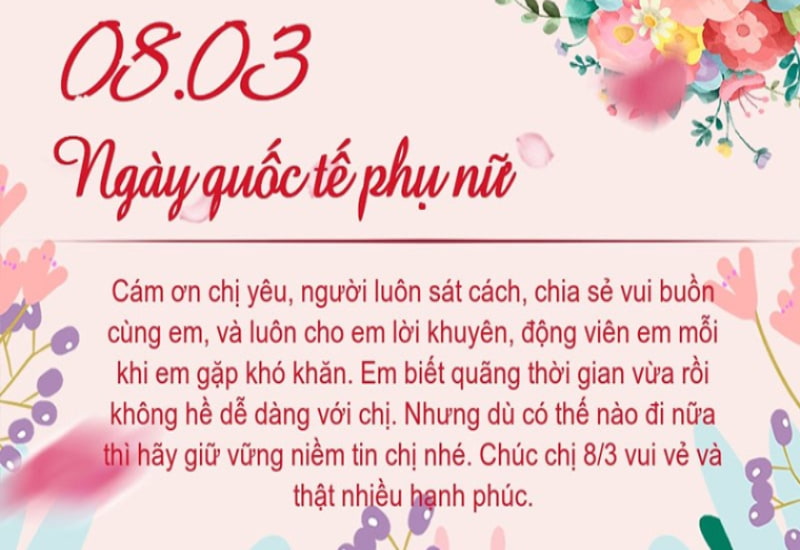 stt chúc mừng 8/3 cho mẹ