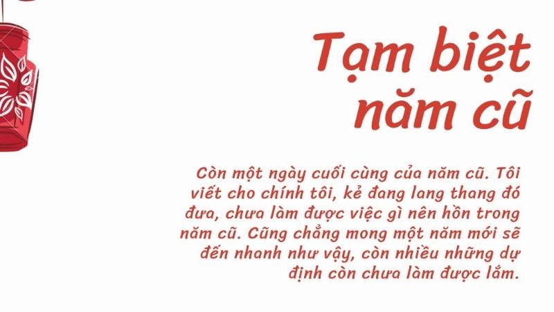 stt tạm biệt năm cũ